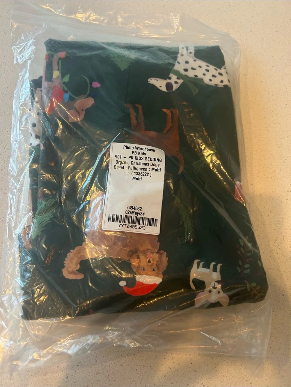Pottery Barn Christmas Dogs Duvet Cover Holiday Full/Queen NWOT